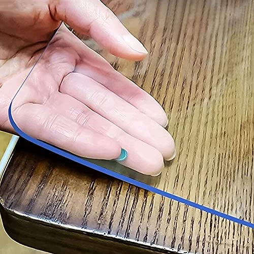 LovePads Clear Desk Mat 14 x 36 Inch, 1.5mm Thick Clear Table Protector, Waterproof Plastic Table Cover Protector, PVC Desk Protector Mat, Vinyl Desk Cover for Desktop, Coffee & Dining Table - color: Clear 1.5mm, size: 14" x 36" (Rectangular)
