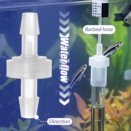 4 Packs 1/4 Inch Check Valve 6mm One-Way Barb Hose Plastic Non Return One Way Inline Hose Barb White Oil Water Pump Check Valve for Air Intake Feed