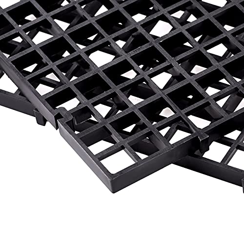 2 Pcs Aquarium Divider Tray Plastic Grid Divider Tray Egg Crate for Aquarium Fish Tank Bottom Isolation, Black