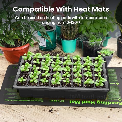 MIXC Seed Starter Tray with Lights, 2 Packs Mini Propagator Plant Grow Kit Greenhouse with Humidity Vented Domes and Base for Seeds Starting, Black - color: Black, size: 40-Cell 2-Pack With Light