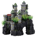 Tnfeeon Castle Aquarium Decoration - Large Resin Castle Decor Mountain View Aquarium Ornament with Fish Hideaway