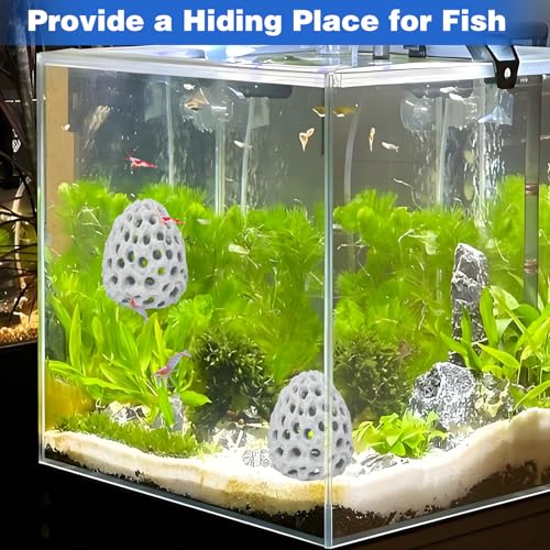 HINGTAI Shrimp Dome Hide Betta Habitat Fish Tank Tunnel with Suction Cup Aquarium Fish Cave Hideout Ornament Accessories for Shrimp Guppy Hiding Resting White - color: 2pcs-white