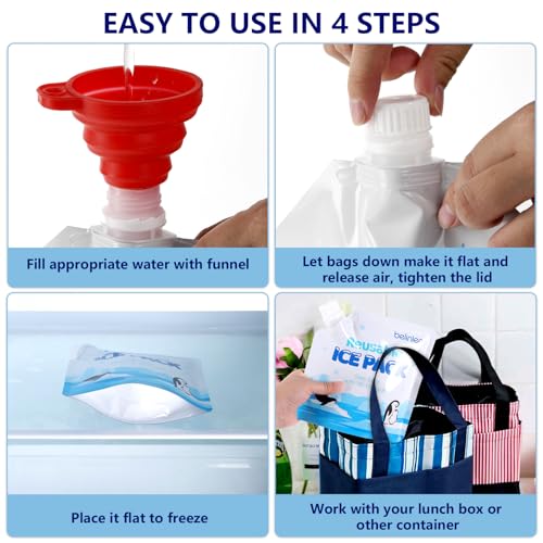 12 Pack 7x7 Inch / 10x10 InchReusable Long Lasting Ice Packs for Cooler, Reusable Ice Packs for Lunch Box, Lunch Bags for Beach, Fishing, Camping - size: 7x7in/12Pack