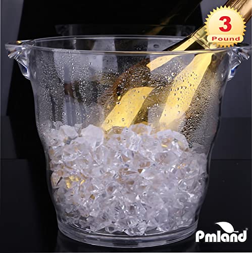 PMLAND 3Lbs Clear Acrylic Ice Rocks – 550 Pieces Bulk Decorative Fake Crushed Ice Gems for Vases Wedding Centerpieces Table Scatter Crafts & Aquarium Decor - color: Clear