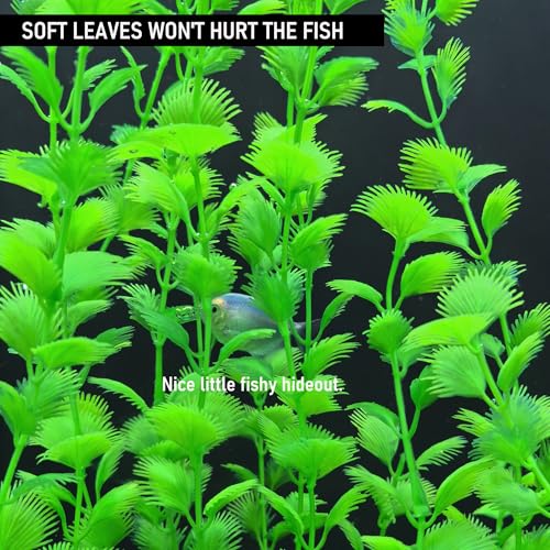 23.6 Inch Tall Aquarium Plants – Large Lifelike Artificial Fish Tank Decorations, Fish Tank Plants Plastic, 2 Pcs Adjustable Length, Durable & Safe for Freshwater/Saltwater Aquariums (Green) - color: Green (Style A)