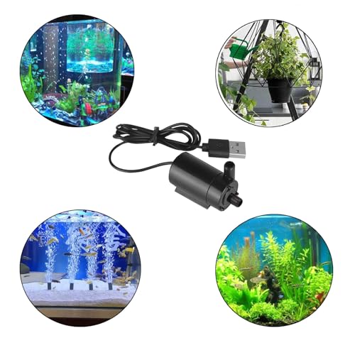 3PCS DC 3-5V USB Micro Submersible Mini Water Pump,Small Aquarium Pump for Fish Tank Aquariums Pond Fountain Hydroponics Garden (Black) - color: Black