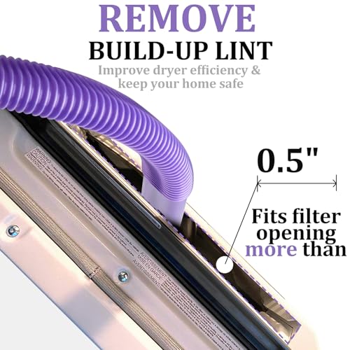 Fullclean Dryer Vent Lint Vacuum Attachments Hose for Dyson Gen5 V15 V15s V12 V11 V10 V9 V8 V7 Detect Absolute Cyclone Outsize Slim Nozzle Crevice Flexible Lint Removal Tool Dryer Vent Cleaner Kit - style: Dryer Hose Purple