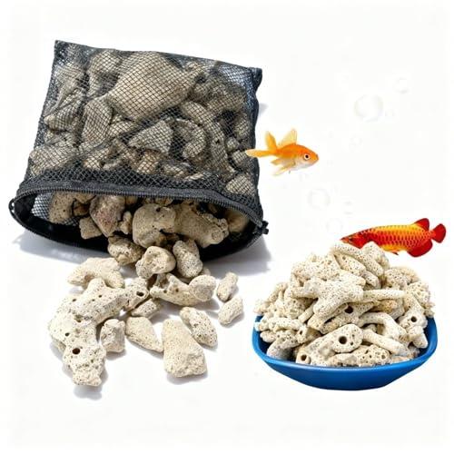 Crushed Coral Filter for Aquarium,Fish Tank Crushed Coral for Freshwater Aquarium PH Aquarium Bio Filter Media Bag