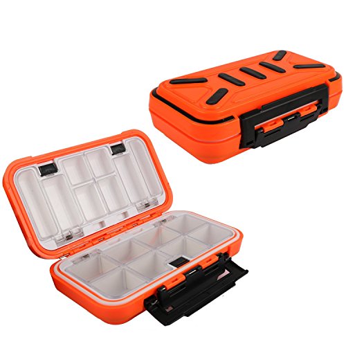 Goture Small Tackle Box, Waterproof Fishing Lure Boxes Tackle Box Bait Plastic Small Storage Case Accessories Containers Orange SMALL 6.3'' X 3.5'' X 1.7'' - color: Orange SMALL(Size: 6.3'' L X 3.5'' W X 1.7'' H)