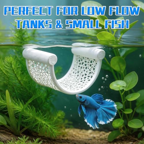 1 Pcs Floating Betta Hammock, Arc Shape Betta Fish Hammock Resting Platform, Floating Fish Shrimp Hideout for Small Aquariums, Betta Tank Decor Accessories (White)