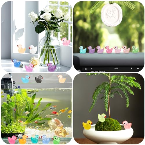 Tmtains Slime Charms Kawaii Resin Charms 3D Cute Nail Charm Mini Flatback Luminous Animal Charm Bulk Resin Jewelry Making Turtle Embellishments Supplies for Cell Phone Scrapbooking DIY Crafts - color: Db Glow in Dark Mini Ducks