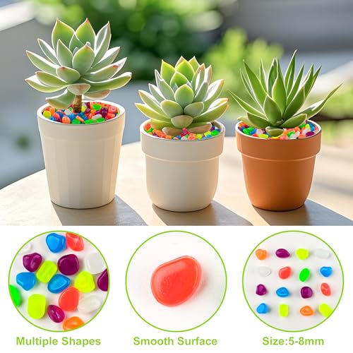 3000pc Glow Pebbles for Outdoor Garden Glow in The Dark Rocks Outdoor Glowing Rocks Glow in The Dark Stones Glow Pebbles for Garden Luminous Stones Glowing Stones for Driveway Walkway,Color - size: 3000, style: Multi