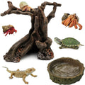 Rainmae Resin Hermit Crab Toy, 4.1 x 2.2 x 4.7 inches, Climbing and Hide Cave, Natural Tree Trunk Ornament for Small Animals, Gecko, Reptile, Lizard, Turtle, Frog, Chinchilla, Ferret