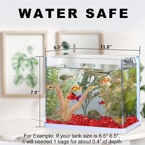 Keedolla 0.93LB Clear Glass Pebbles Marble Aquarium Fish Tank Rocks Gravel for Turtle Tank, Vase Fillers, Christmas Decoration - Red - color: Red, size: 0.93 Pound