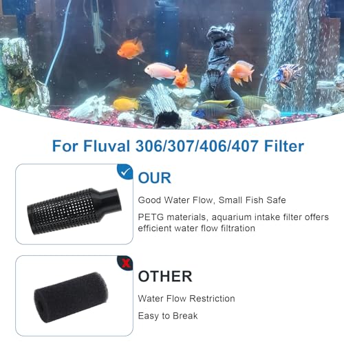 Aquarium Intake Guard, Aquarium Filter Intake Guard Fits for Fluval 306/307/406/407 Models, Fish Safe Filter Cover Aquarium Filter Accessories