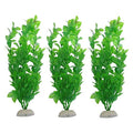 WAFJAMF Aquarium Fish Tank Green Plastic Artificial Plants 10.6 inch High Set of 3Pcs