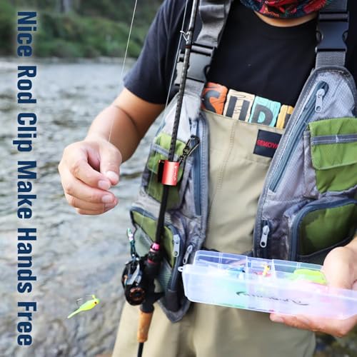 Creek Rod Clips Wearable Fishing Rod Holder Clip Fly Fishing Pole Accessories 1PCS & 2PCS - color: Cylindrical-Black-2PCS