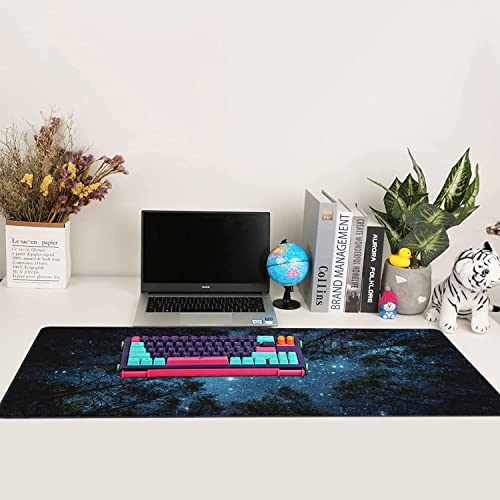 Beautiful Night Sky and Milky Way Gaming Mouse Pad XXL Large Desk Mouse Pad Keyboard Mat with Stitched Edges Waterproof Non-Slip Desk Mat for Laptop,Keyboard,Computer 35.4 * 15.7 Inch - color: Beautiful Night Sky and Milky Way