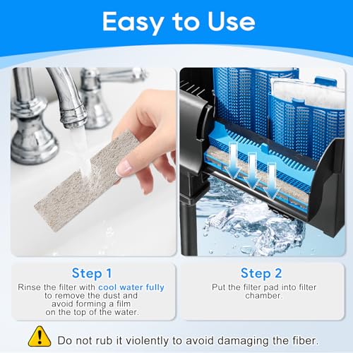 12PCS Ammonia Reducer Filter Pads Compatible with Aqueon Quietflow 20 & 75, Sponge Replacement Filter Cartridges for Aqueon Quietflow LED PRO Aquarium Fish Tank Power Filter