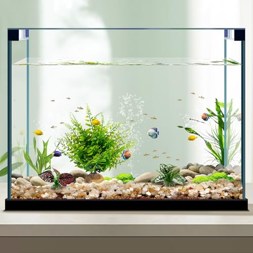 Moonorange Reptile Artificial Plants, Terrarium Plants Decorations Supplies, Aquarium Fish Tank Plants, Amphibian Habitat Hideout Tank Accessories(L Set-3pcs/E) - color: L Set-e