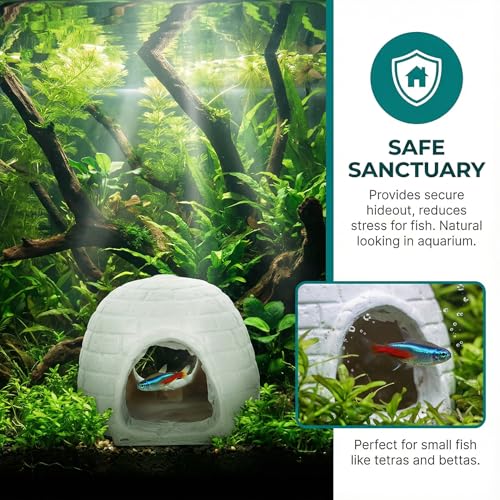 Igloo Aquarium Decorations Mini Igloo Figurine Simulated Ice House Model Fish Tank Hideout House Breeding Cave Betta Fish Hideout Fish Tank Ornaments