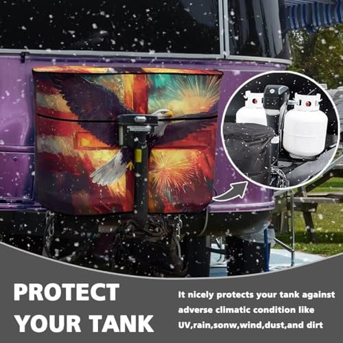 Cross Eagle Camper Propane Tank Cover Replacement Cover for RV/Trailer/Camper Waterproof RV Propane Tank Cover Easy to Install Clean - color: Cross Eagle, size: Small-Double 20LB