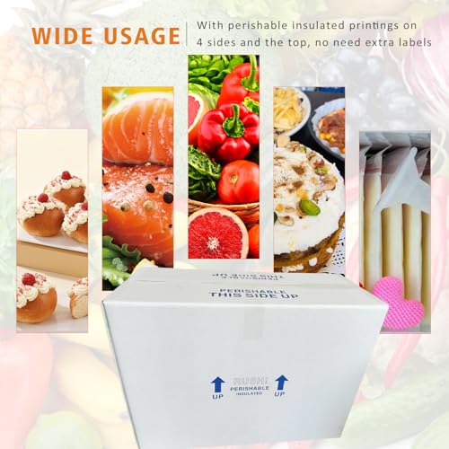 Insulated Cold Shipping Boxes with Liners, 4 Pack 26'' x 11'' x 19'', for Perishable Frozen Food, White (TB261119L-4) - size: 26x11x19'', style: 4 Pack