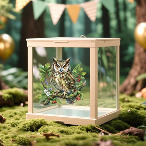 Peacoblue 18 Sheets Rub on Transfers for Crafts, Green Magic Forest 3.6"x3.9" UV DTF Cup Wraps Waterproof Cold Transfers Stickers for Wood Glass Metal Cup Tumblers Mirrors Mugs Home Decor - style: Green Magic Forest