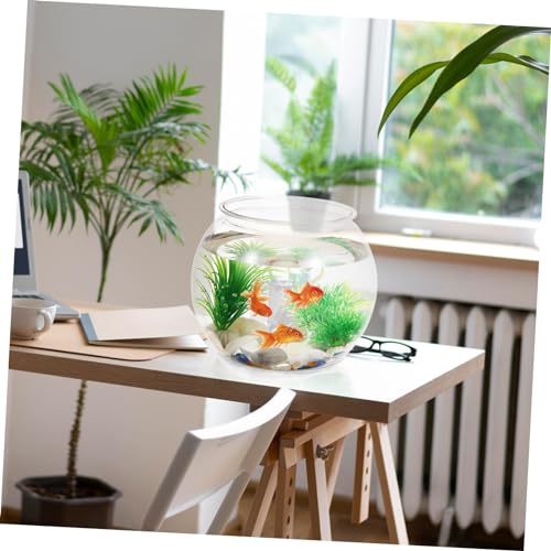 Happyyami Transparent Desktop Aquarium Tank for Betta Multi- Office Decor Stylish Fish Bowl for Plants Fish Elegant Tabletop Decoration