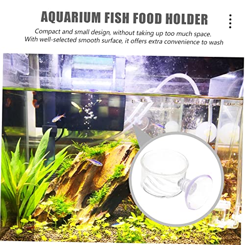 GALPADA 2 Pcs Red Worm Feeding Cups for Aquarium Glass Fish Feeder Suction Cups for Shrimp and Fish Bait Sturdy Feeding Dish