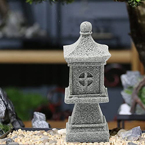 Saihisday 3pcs Miniature Pagoda Statues Japanese Style Pagoda Lantern Asian Decor Square Chinese Pagoda Statue for Zen Garden Indoor Outdoor Decor Micro Rockery Landscape Kit - size: Square Pagoda Statue
