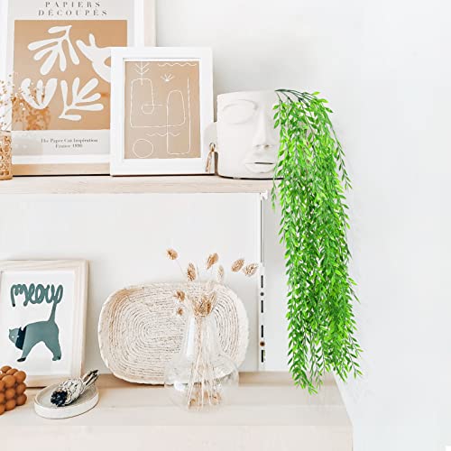 GBESTWOOW Artificial Willow Greenery Plant Fake Hanging Vine Plant for Home Decoration Pack of 2 - size: Weeping Willow-37Inch-2 Pcs
