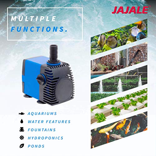 317 GPH Submersible Water Pump - Adjustable Quite Aquariums, Fountains, Hydroponics, and Pond Pump, 6.6ft Lift, 22W - 4 Pack - color: Blue; 4 Pack, size: 317 GPH