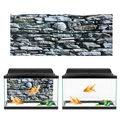 Aquarium Background Sticker, Fish Tank Decorative PVC Poster, Non - Landscape Walling Decal with Adhesive Backing for Freshwater Saltwater Tanks (61 * 30cm) - size: 61*30cm