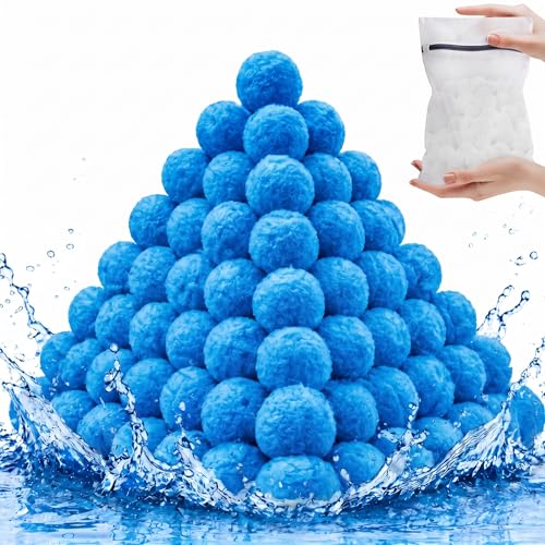 3.6 Lbs Pool Filter Balls for Sand Filter, Reusable Eco-Friendly Pool Sand Filter Balls (Equals 120 lbs Pool Filter Sand) with Wash Bag, Blue Pool Filter Media Balls for Swimming Pool - color: Blue, size: 3.6 LBS