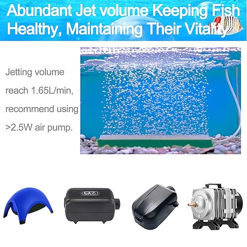 Aquarium Air Stones Bar 6 Inch Air Stone Kit with 5 Pcs Square Oxygen Diffuser Bubble Release Mineral Airstones for Fish Tank Pumps Small DWC Bucket Needs - color: Blue, size: 6 Inch