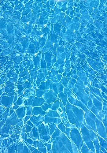 AOFOTO 7x10ft Shining Blue Sea Water Ripple Background Surface of Swimming Pool Photography Backdrop Ocean Marine Style Adult Kid Baby Boy Girl Portrait Photoshoot Studio Props Vinyl Video Drape - size: 7x10ft