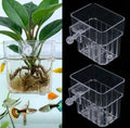 2 PCS Aquarium Plant Holder Top Hanging Fish Tank Live Plants, Betta Fish Tank Accessories Hydroponics Includes Java Moss, Monte Carlo, Frogbit, Duckweed & Weights