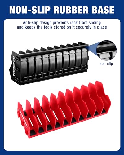WORKPRO 2-Pack Plier Organizer Rack, Pliers Holder and Cutter Organizer with Non-Slip Rubber Base, 20-Slot Tool Box Organizers, Tool Drawer Organizers, Tool Storage, Plier Rack (Pliers Not Included) - color: Black &Red, size: 2 Pack