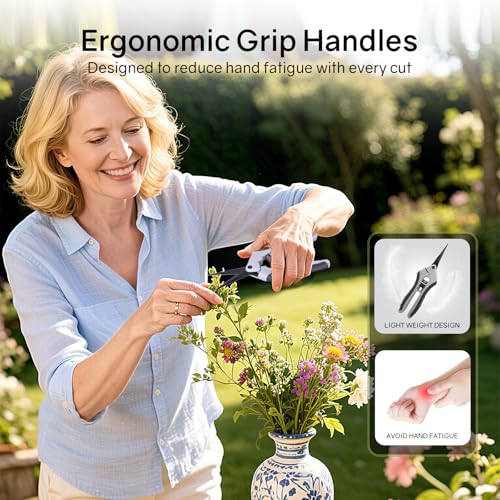 6.5" Ultra Sharp Pruning Shears - Professional Garden Scissors with Straight Stainless Steel Blades, Ergonomic Handle, Rust Resistant, Safety Lock, Trimming Scissors for Plants in Grow Tents,1-Pack - style: 6.5" Straight Blade