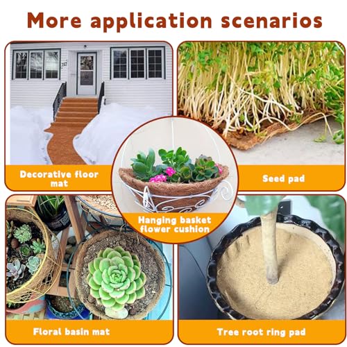 Hamiledyi 157x15.7in Reptile Carpet Coconut Fiber Substrate Large Coco Liner Roll Lizard Cage Mat Natural Coco Fiber Bedding for Bearded Dragon Turtles Iguana Tortoise Pad Garden Decoration - size: 15.7x157Inch