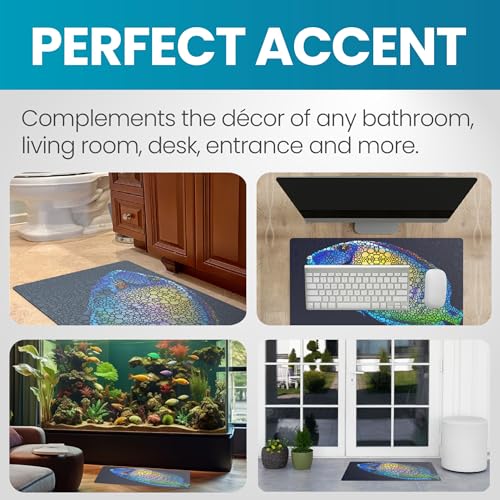 Flipper Aquarium Mat with Tang Artwork – Waterproof and Cushioned for Aquariums, Floor Mat, Desk Pad, and Decorative Gift for Hobbyists - color: Tang