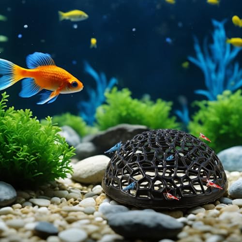 2 Pack Aquarium Shrimp Hide Cave, Porous Shrimp Hideout Shelter for Breeding & Molting, Detachable Tunnel Ornament for Fish Tank, Shrimp & Small Fish (Black - 4pcs) - color: Black - 4pcs