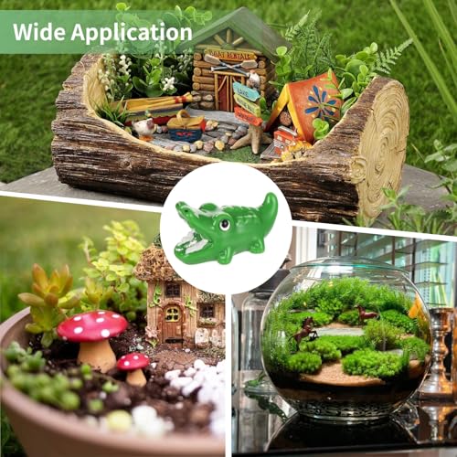OMISTAR 50Pcs Mini Resin Animal Miniature Figurines Bulk, Cute Green Resin Miniature Animal Ornaments for Micro Landscape, Fairy Garden, Cake Decor, Bookcase, Aquarium Accessories Bulk Set