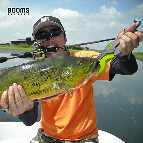 Booms Fishing G05 Lip Gripper Saltwater, 9.4" Plastic Catfish Grippers Pliers, Grabber Tool With Lanyard, Grips for Kayak Fishing Accessories, Great Holder for Caught Fish - color: Green