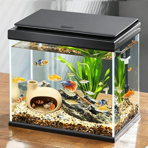 FlidRunest Aquarium Decor Cave Betta Fish Aquarium Accessories Ornaments Hiding Cave Chimney House Hideout for Shrimp Cichlid Hermit Crab, Octopus Hiding Breeding for Tank