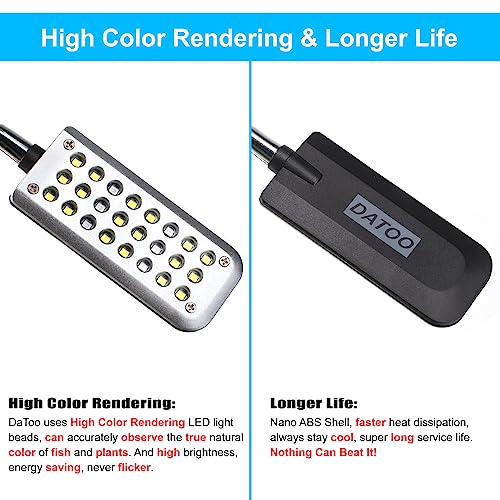 DaToo Aquarium Light Small LED Clip Light for Fish Tank 1.5W with Timer&Dimmer, 1 Yr Warranty - size: 1.5W (With Timer & Dimmer)