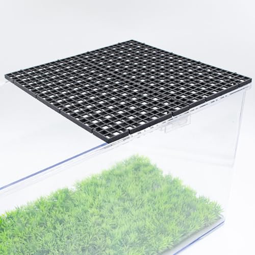 12 Pack Transparent Acrylic Tank Lid with Clips, Aquarium Lid Hood, Fish Tank Top Cover, Breeder Tank Lid, Acrylic Grid Panel Fish Tank Lid, Aquarium Cover Lid - color: Black, size: 12 Pacs