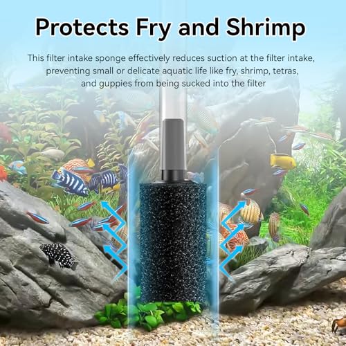 Pre Filter Sponge for Aquarium, Replacement Aquarium Intake Filter for Marina S10, S15 and S20 Filter Models, Aquarium Filter Media Strainer for Aquarium Fish Tank, Protects Fry and Shrimp, 8 Pack