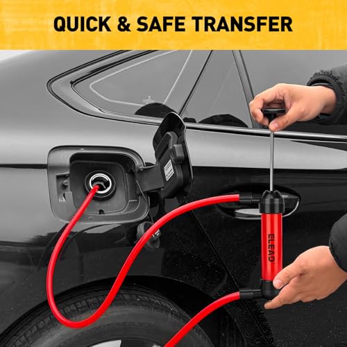 Fluid Transfer Siphon Pump for Gasoline, Multi-Use Liquid Transfer Pump, Fuel Oil Siphon Pumps, Multifunction Hand Inflation Pumps with Inflator Hose adapter, Balloon adapter - color: Multi-Use Red